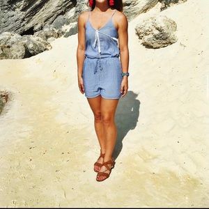 Striped 2-piece matching set (blue & white)